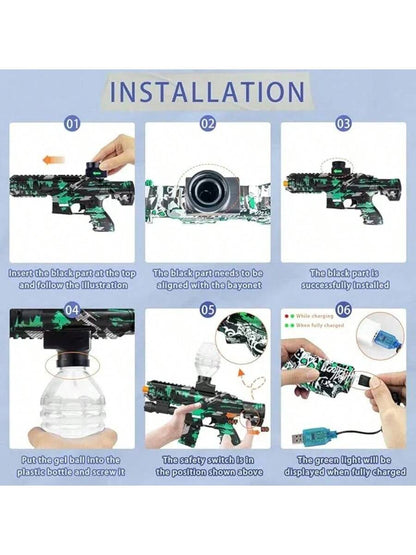 Electric Gel Ball Blaster, Manual & Automatic Gel Ball, Rechargeable Splatter Ball Blaster For Outdoor Activities Team Game