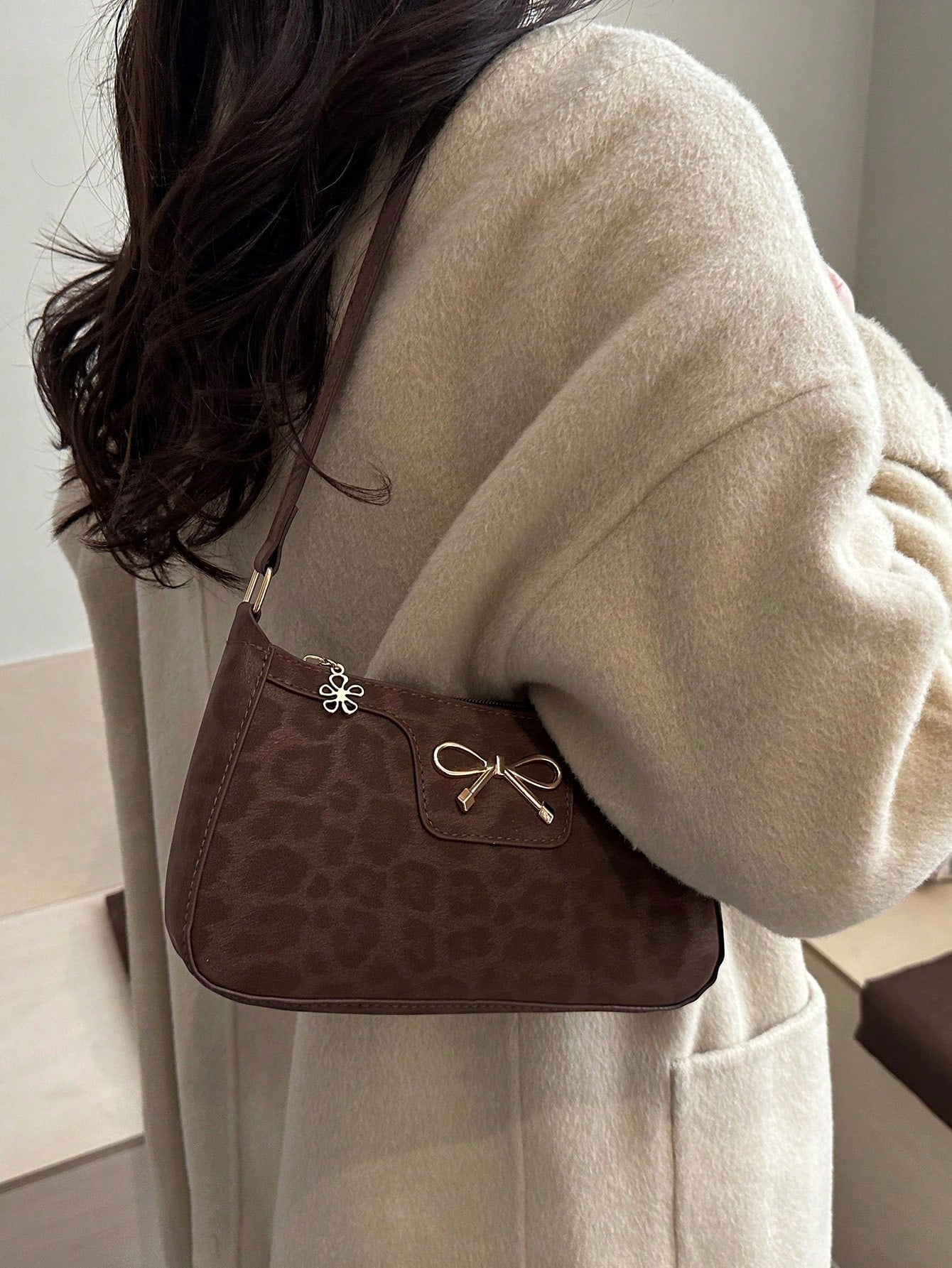 Elegant Crescent Underarm Shoulder Bag, Women's Fashion Casual Solid Color Underarm Bag
