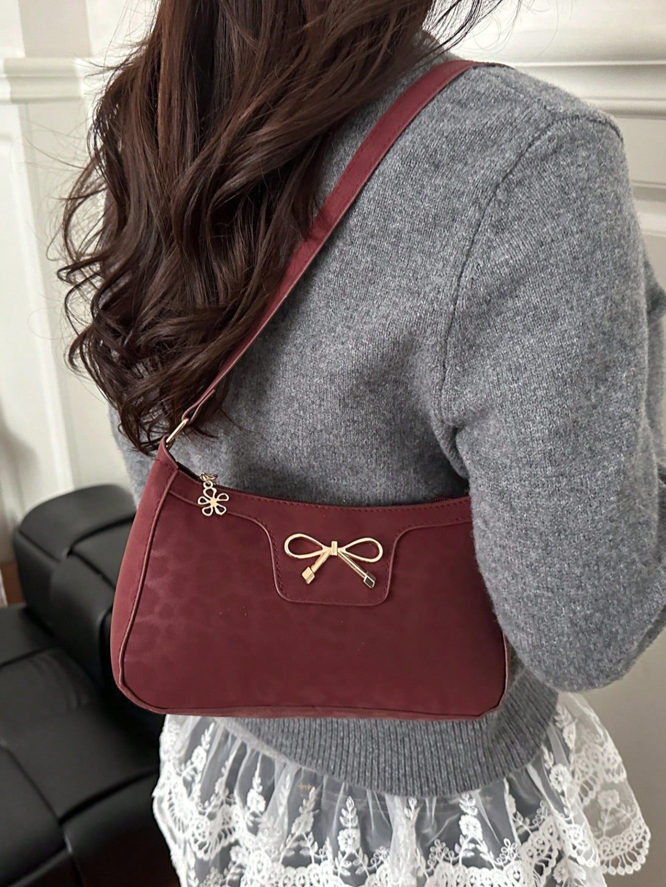 Elegant Crescent Underarm Shoulder Bag, Women's Fashion Casual Solid Color Underarm Bag