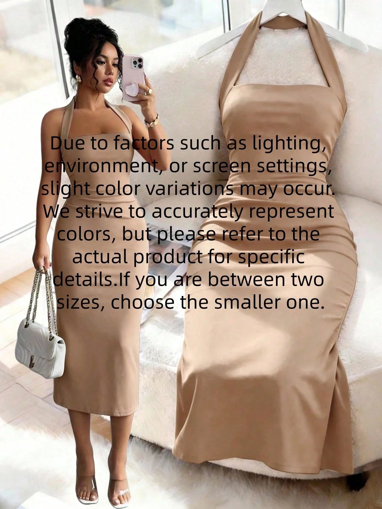 Elegant Women's Mid-Length Dress, Suitable For Vacation, Daily Gatherings, Parties And Cocktail Events Summer, Aesthetic