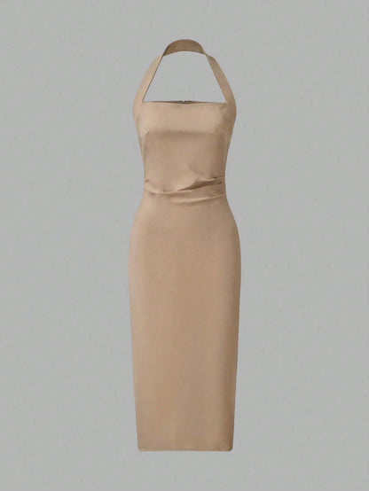 Elegant Women's Mid-Length Dress, Suitable For Vacation, Daily Gatherings, Parties And Cocktail Events Summer, Aesthetic