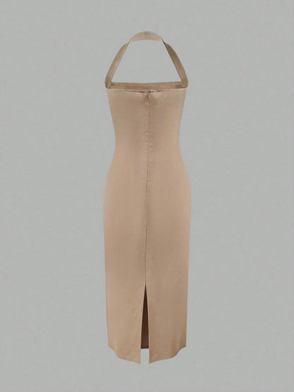 Elegant Women's Mid-Length Dress, Suitable For Vacation, Daily Gatherings, Parties And Cocktail Events Summer, Aesthetic