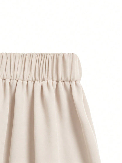 Elenzga Beige,Winter,Elegant,Office 2026 New Retro High Waist Wide Leg Pants,Women's Draping Loose Straight Leg Trousers,Commuting & Casual Fashion Versatile