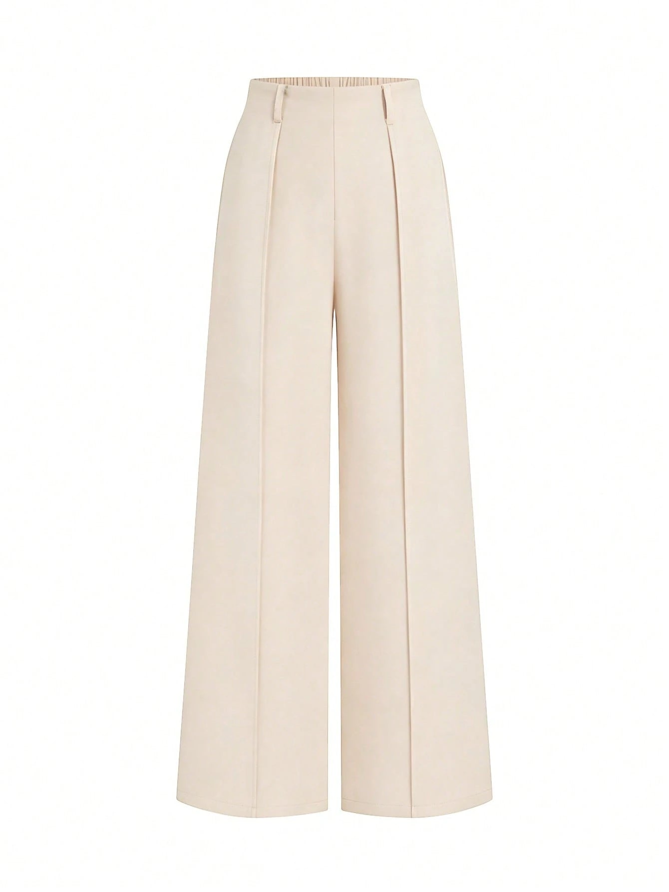 Elenzga Beige,Winter,Elegant,Office 2026 New Retro High Waist Wide Leg Pants,Women's Draping Loose Straight Leg Trousers,Commuting & Casual Fashion Versatile