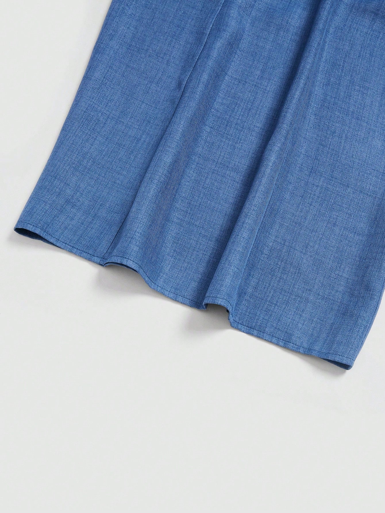 Elenzga Elegant Haze Blue Mid-Waist Wide Leg Pants, Draped Slimming Commuter Versatile Loose Pleated Casual Suit Trousers For Women