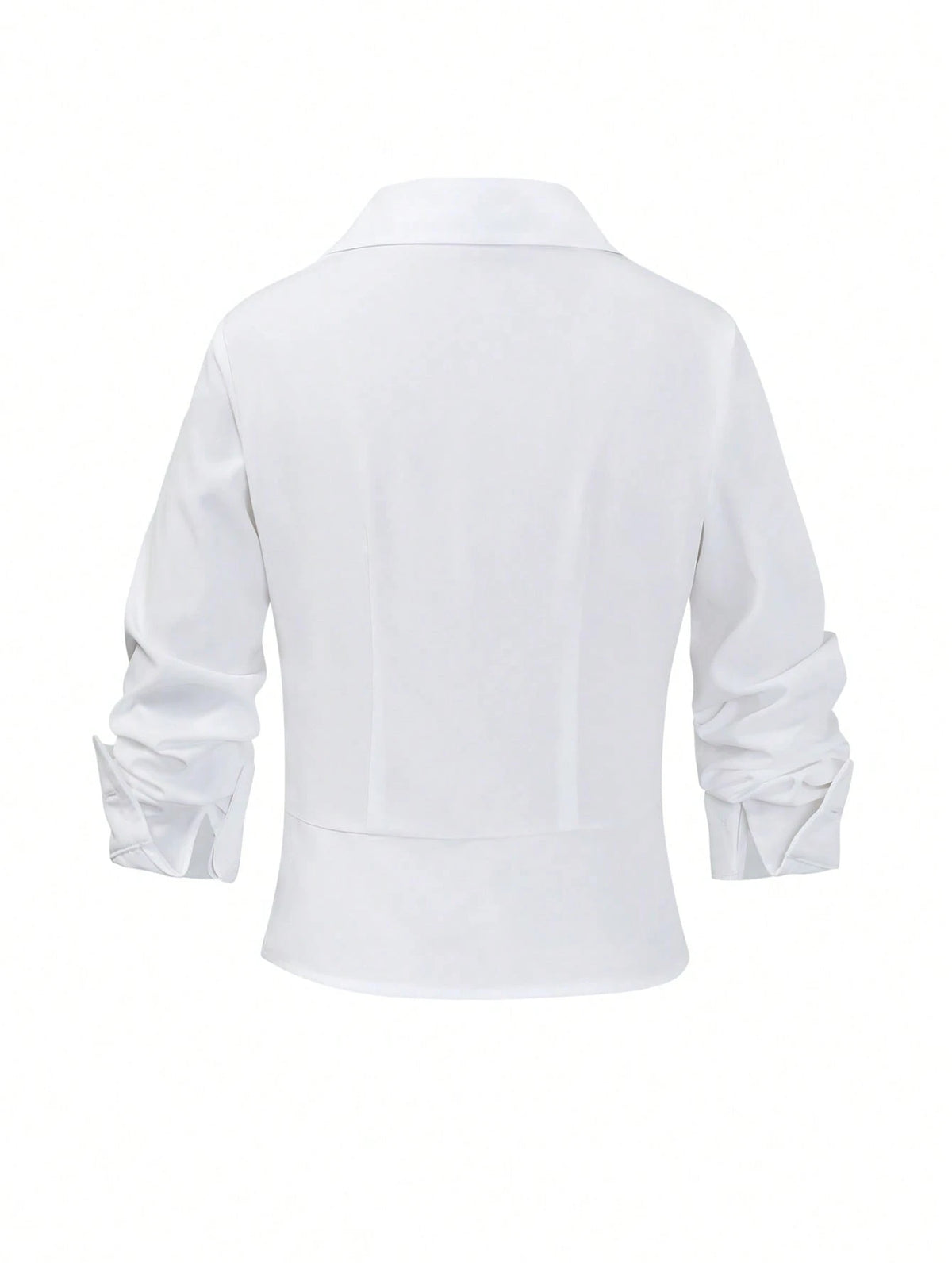 Elenzga Women's Solid Color 2 In 1 Casual Commuter Shirt