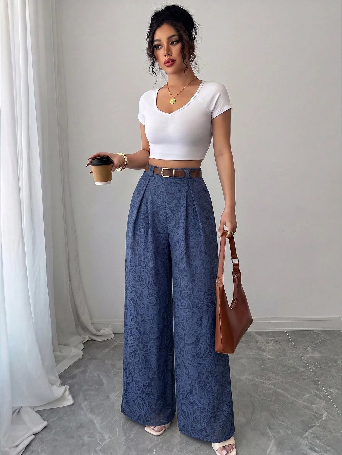 Elenzya Spring/Summer New Casual High-Waist Polka Dot Skorts, Vintage Belt Style, Elegant Design Suitable For Daily Wear, Work, Graduation Season, Music Festival, Derby, Horse Racing, Independen