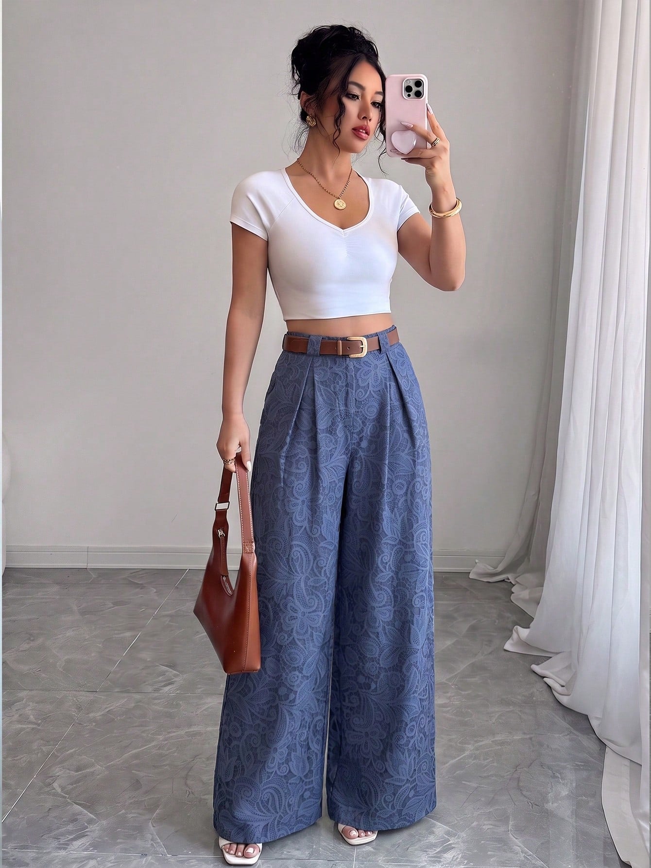 Elenzya Spring/Summer New Casual High-Waist Polka Dot Skorts, Vintage Belt Style, Elegant Design Suitable For Daily Wear, Work, Graduation Season, Music Festival, Derby, Horse Racing, Independen