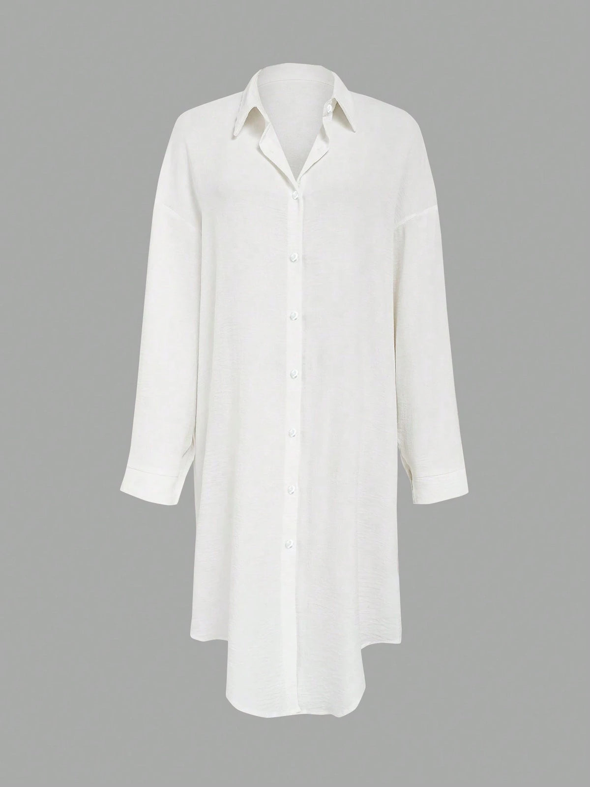 EMERY ROSE LUNE Pleated Long Button Down Women's Shirt With Drop Shoulder Design,Teacher Shirts Fall Cloth For Women