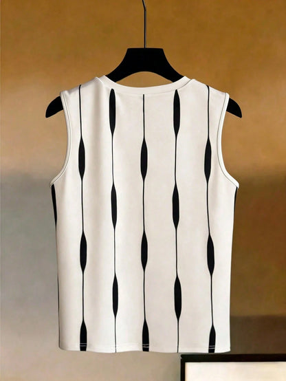 EMERY ROSE Plus Size Contrast Stripe Sleeveless Tank Top For Women
