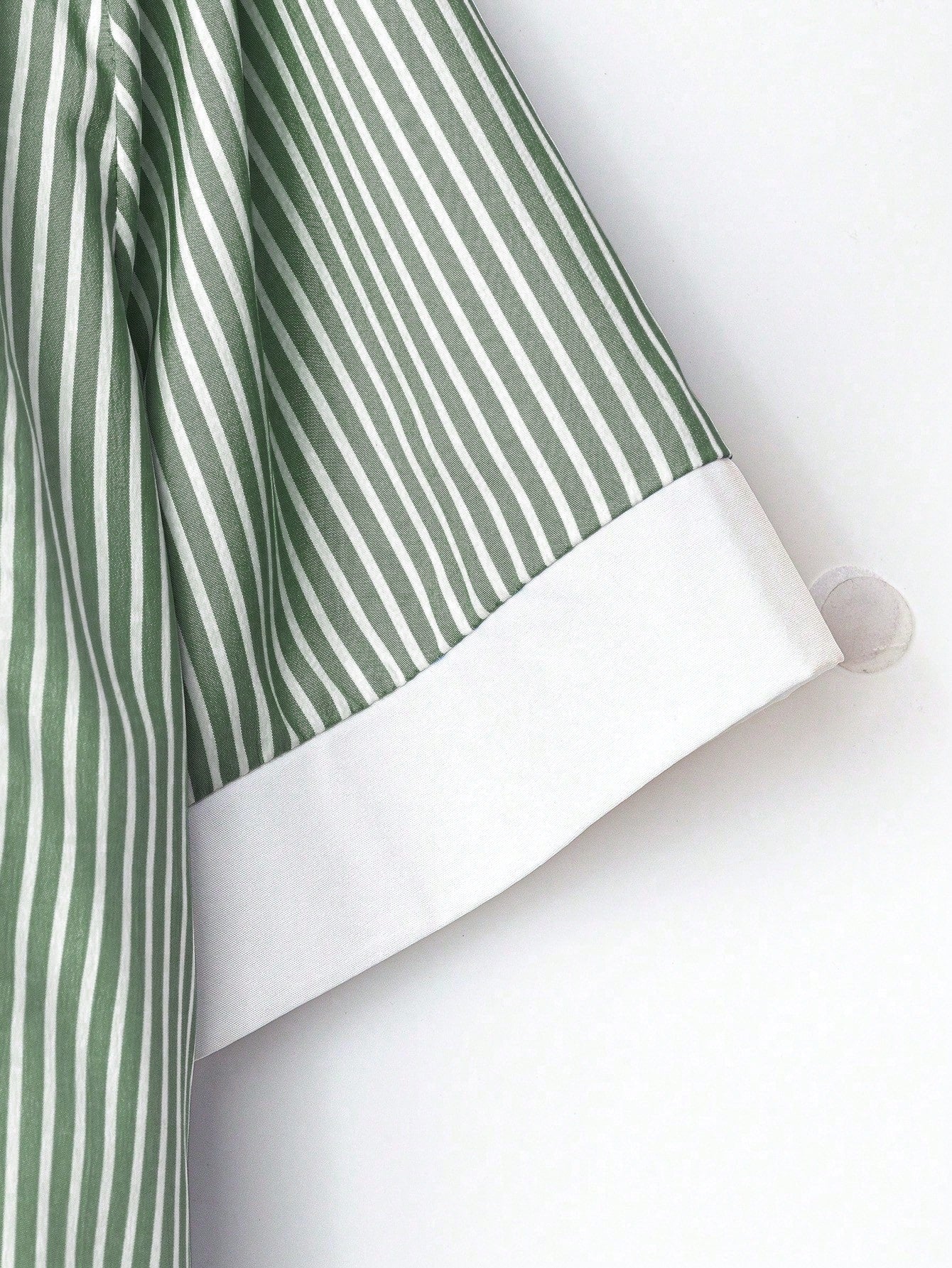 EMERY ROSE Plus Size Summer Casual Striped Patchwork Shirt