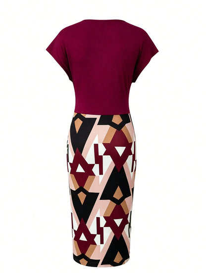 EMERY ROSE Sexy Women's V Neck Drop Shoulder Design Dress Maxi Women Outfit