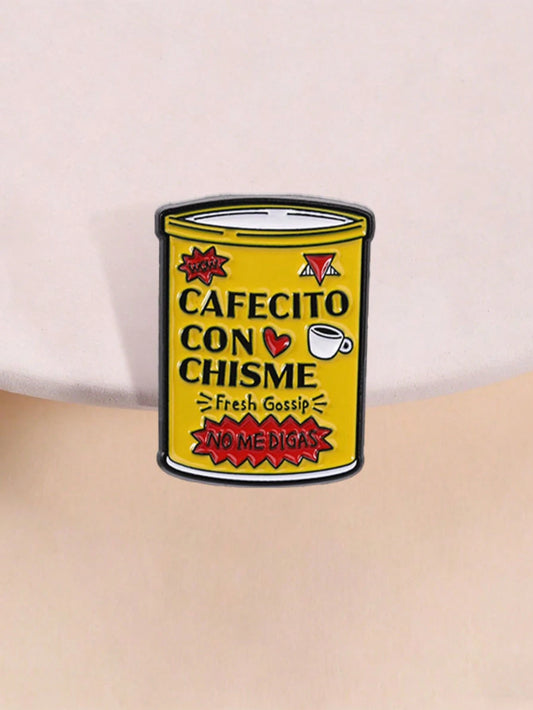 Enamel Pin, Spanish Coffee & Gossip Brooch, Unique Fashion Accessory, Perfect Gift Idea, Durable Design