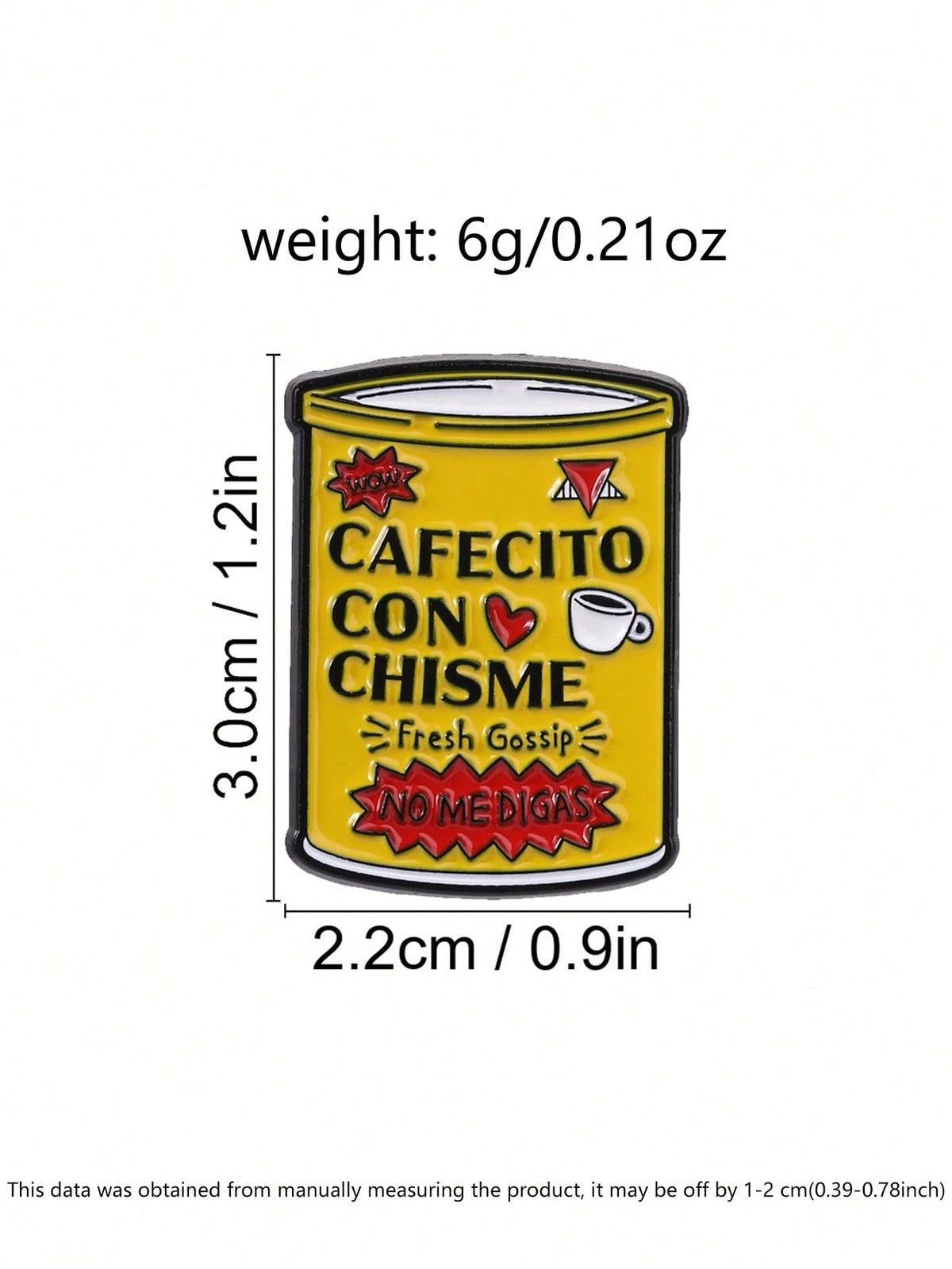 Enamel Pin, Spanish Coffee & Gossip Brooch, Unique Fashion Accessory, Perfect Gift Idea, Durable Design