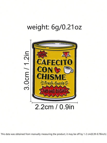 Enamel Pin, Spanish Coffee & Gossip Brooch, Unique Fashion Accessory, Perfect Gift Idea, Durable Design