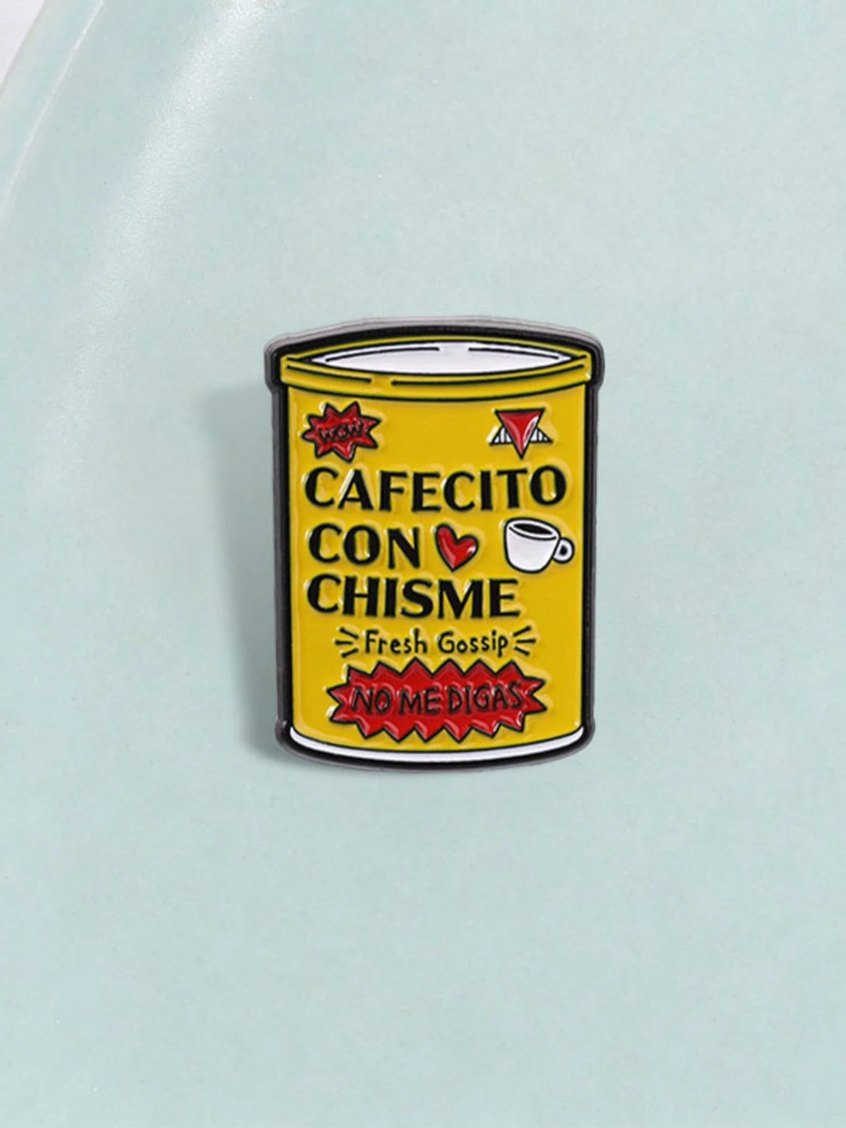 Enamel Pin, Spanish Coffee & Gossip Brooch, Unique Fashion Accessory, Perfect Gift Idea, Durable Design