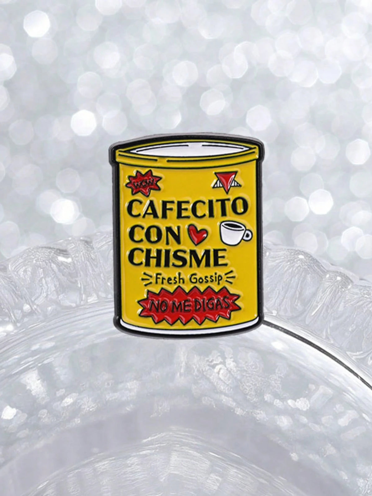 Enamel Pin, Spanish Coffee & Gossip Brooch, Unique Fashion Accessory, Perfect Gift Idea, Durable Design