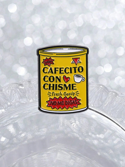 Enamel Pin, Spanish Coffee & Gossip Brooch, Unique Fashion Accessory, Perfect Gift Idea, Durable Design