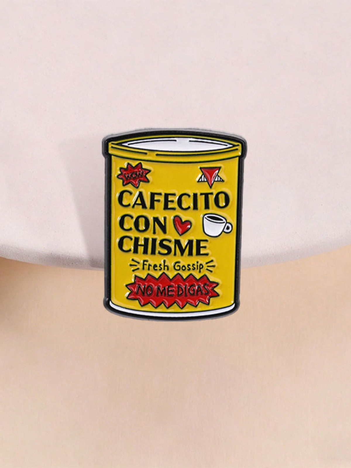 Enamel Pin, Spanish Coffee & Gossip Brooch, Unique Fashion Accessory, Perfect Gift Idea, Durable Design