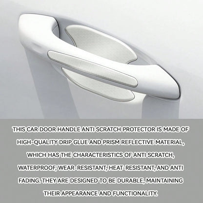 Eponcia Car Door Handle Scratch Protectors Edge Guards, Reflective Anti-Scratch Door Bowl Handle Stickers Universal For Cars SUVs Trucks Doors Entry Guard Automotive Exterior Accessories (White, 8PCS)