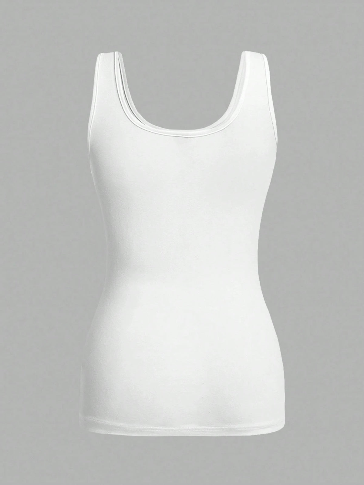 Essnce 3pcs Casual Minimalist Solid White Tank Tops, Suitable For Summer Wear, Slim Fit Round Neck Undershirt Beach
