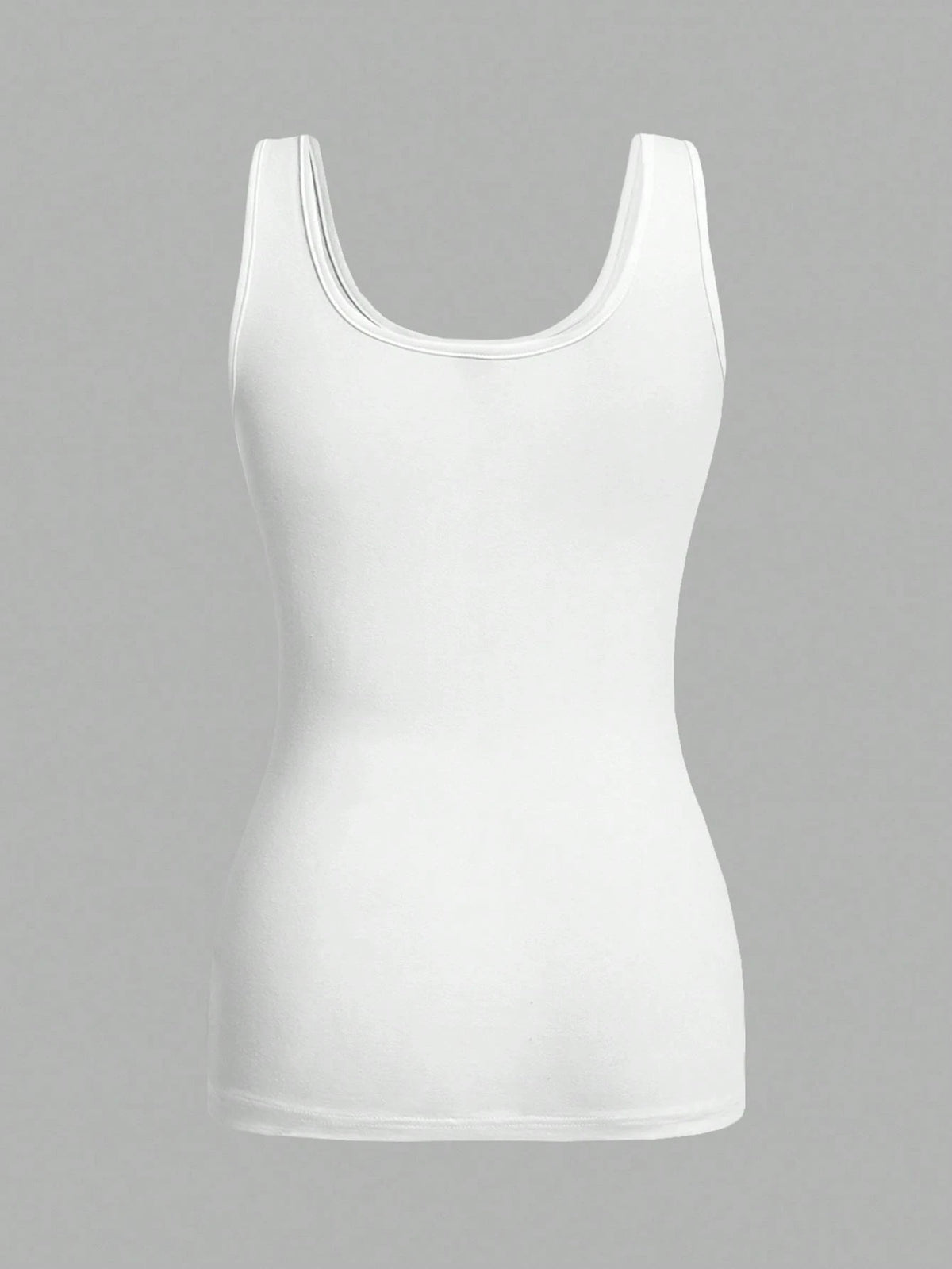 Essnce 3pcs Casual Minimalist Solid White Tank Tops, Suitable For Summer Wear, Slim Fit Round Neck Undershirt Beach