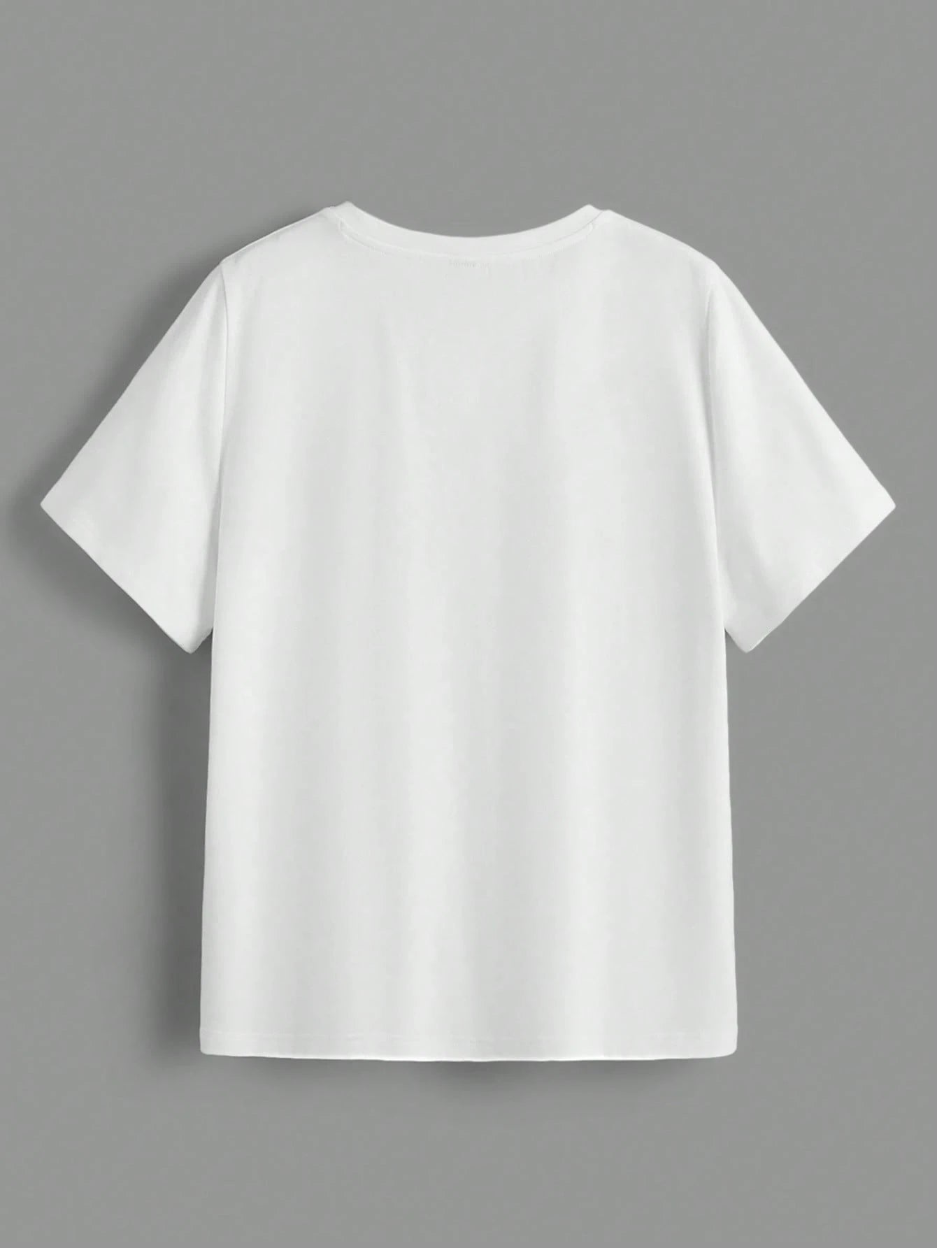 Essnce 4pcs Solid Color Round Neck Casual All-Match Tee, Versatile Plus Size Women T-Shirt For Summer