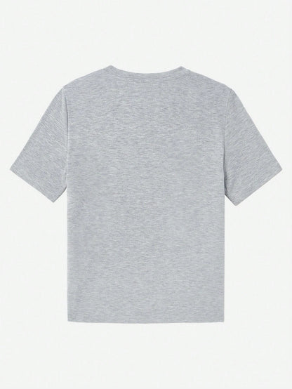 Essnce 4pcs Solid Color Round Neck Casual All-Match Tee, Versatile Plus Size Women T-Shirt For Summer