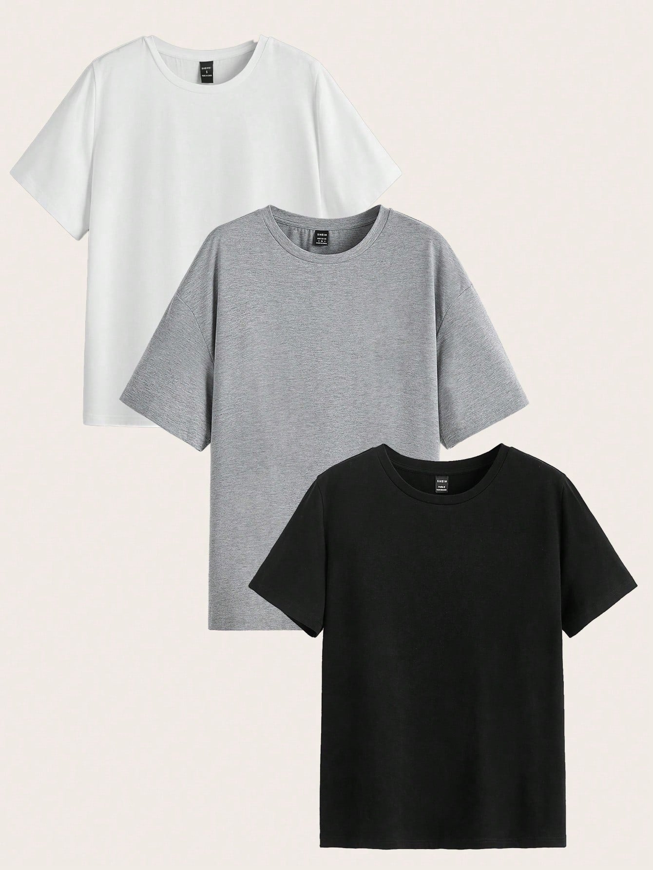 Essnce 4pcs Solid Color Round Neck Casual All-Match Tee, Versatile Plus Size Women T-Shirt For Summer