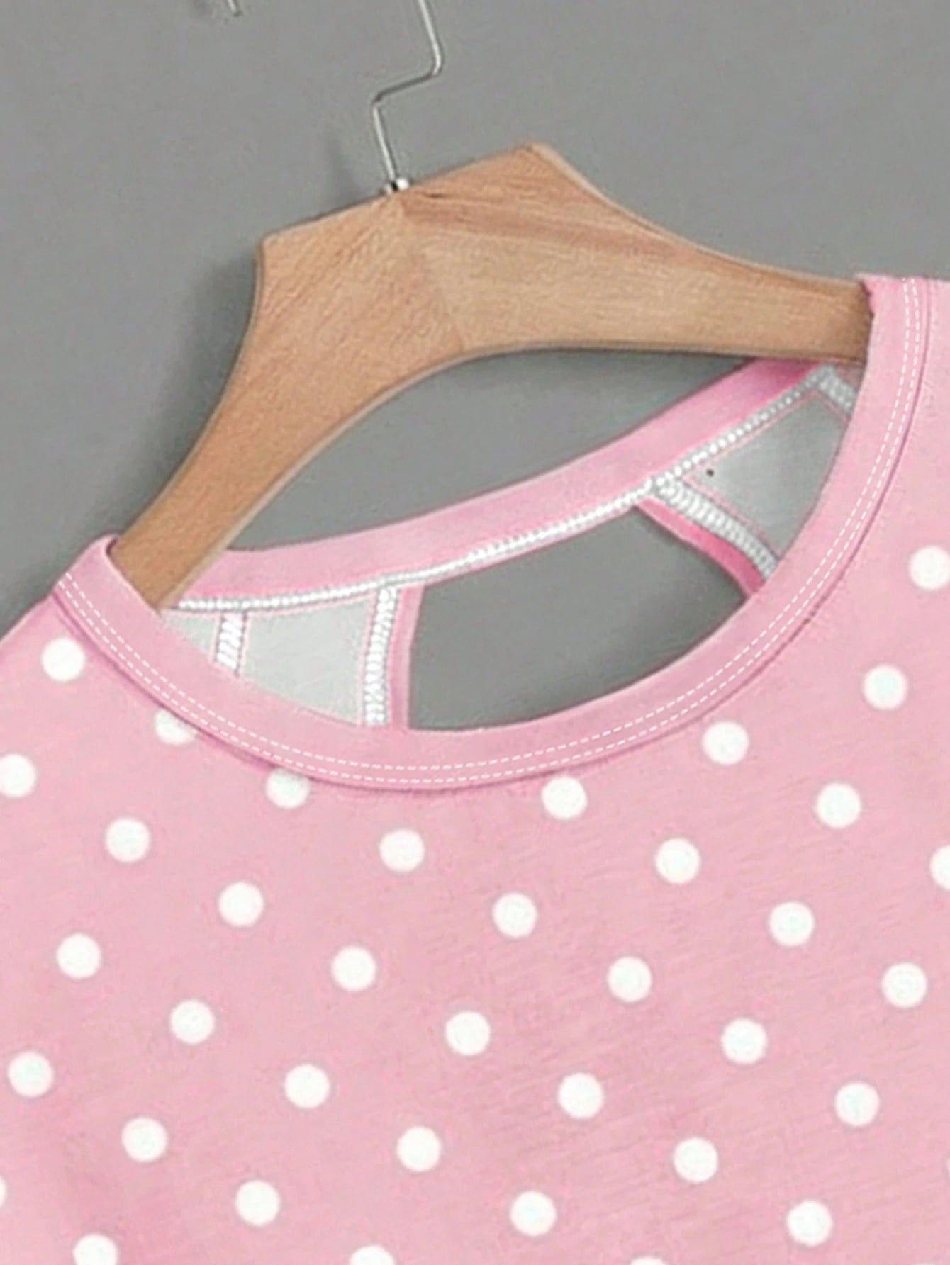 Essnce Plus Size Women Polka Dot Print Back Cutout Design Casual T-Shirt