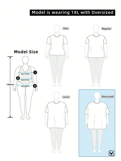 Essnce Plus Size Women Polka Dot Print Back Cutout Design Casual T-Shirt