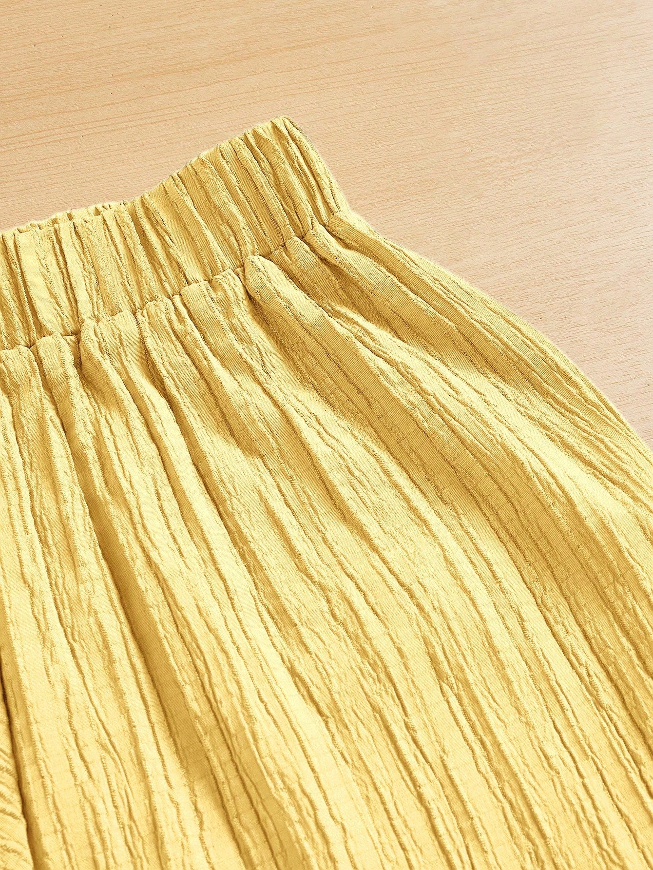 Essnce Summer Casual Textured Wide Leg Capri Pants