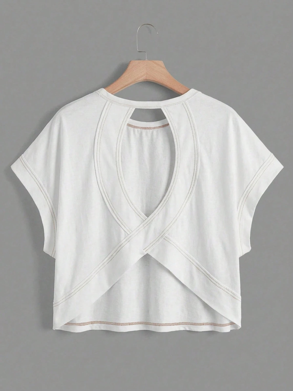 Essnce Women's Casual Round Neck Backless Asymmetrical Hem Loose Sleeveless T-Shirt, 100% Cotton, Suitable For Summer