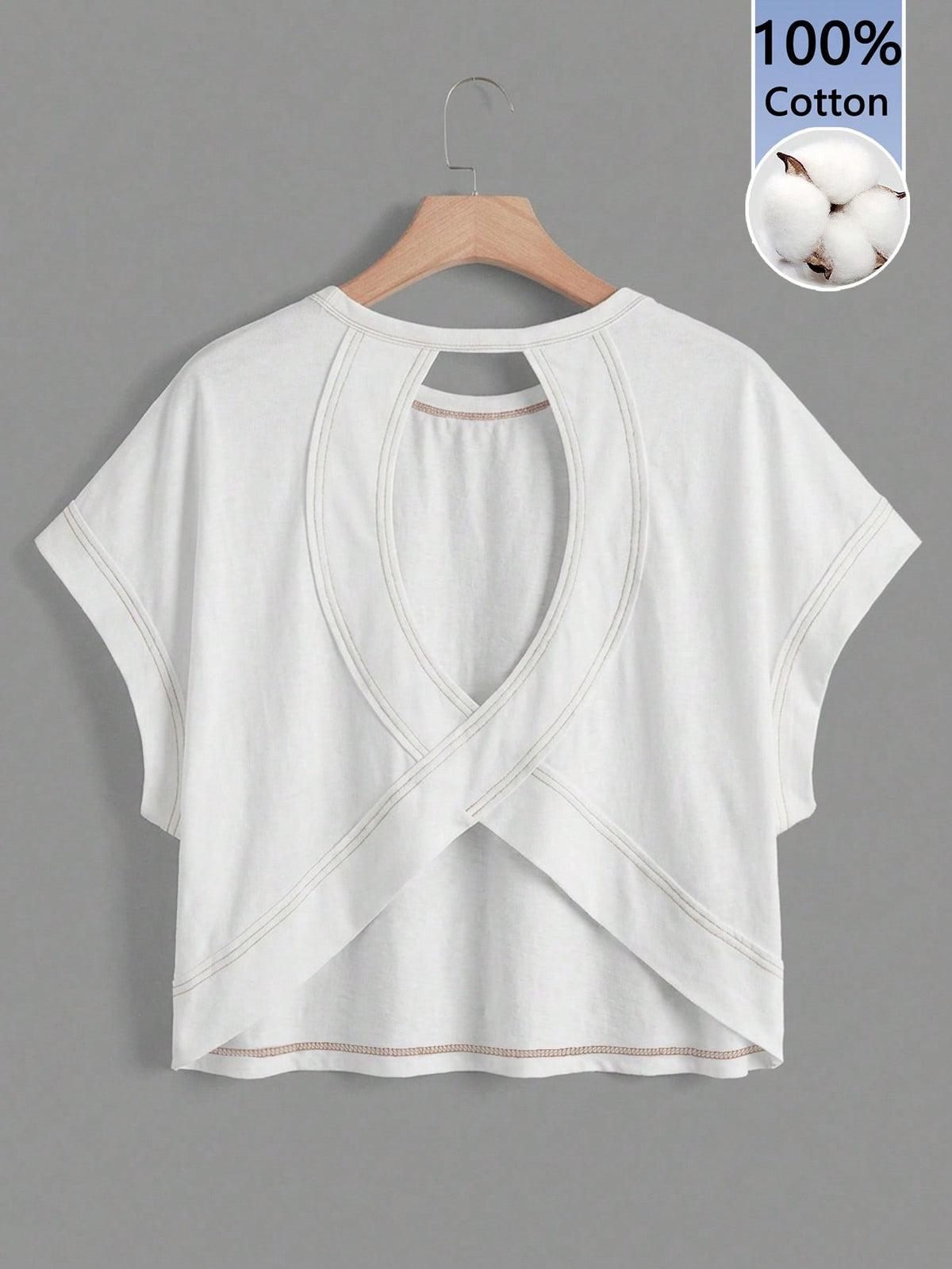 Essnce Women's Casual Round Neck Backless Asymmetrical Hem Loose Sleeveless T-Shirt, 100% Cotton, Suitable For Summer