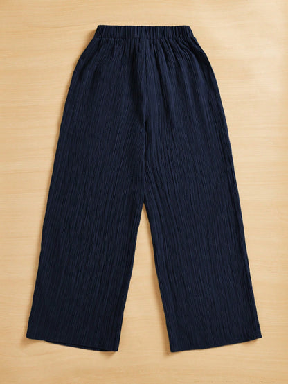 Essnce Women's Casual Simple Textured Long Pants Summer Spring Valentine Day New Years