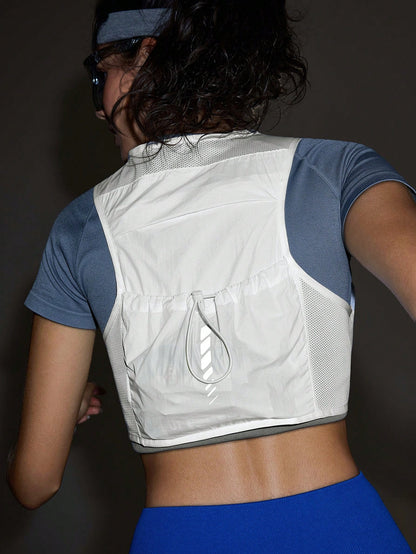 Exploreva Exploreva Drawstring Adjustable Cropped Outdoor Vest Climb Outfit