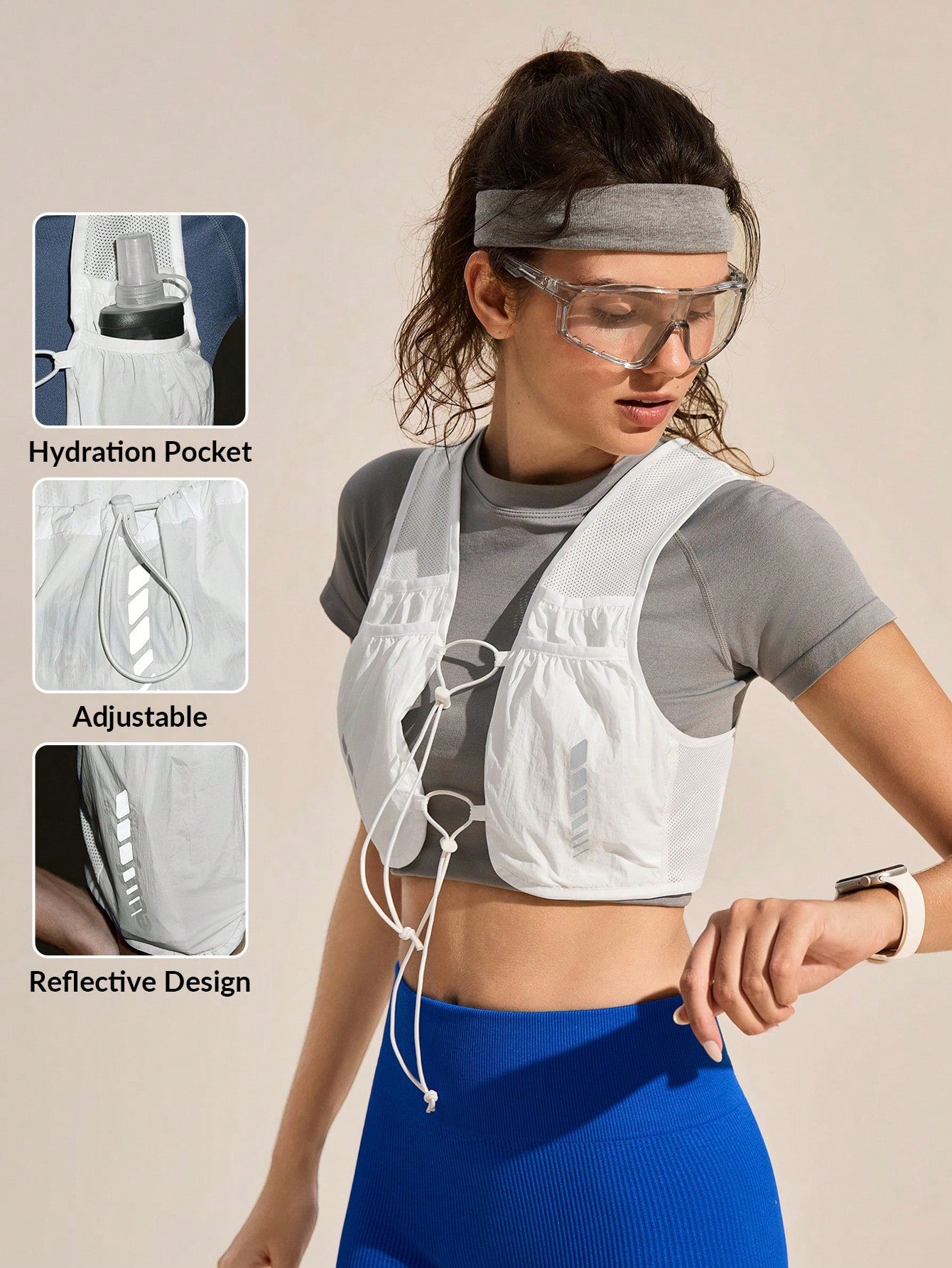 Exploreva Exploreva Drawstring Adjustable Cropped Outdoor Vest Climb Outfit