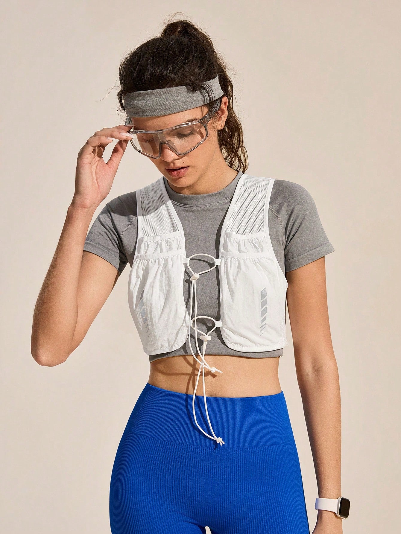 Exploreva Exploreva Drawstring Adjustable Cropped Outdoor Vest Climb Outfit