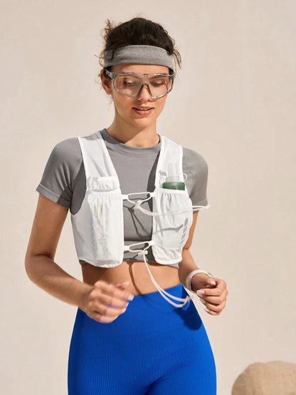 Exploreva Exploreva Drawstring Adjustable Cropped Outdoor Vest Climb Outfit