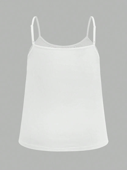 EZwear 3pcs Plus Size Women Pleated Loose Camisole Adjustable Strap Top, Suitable For Spring And Summer Back To School