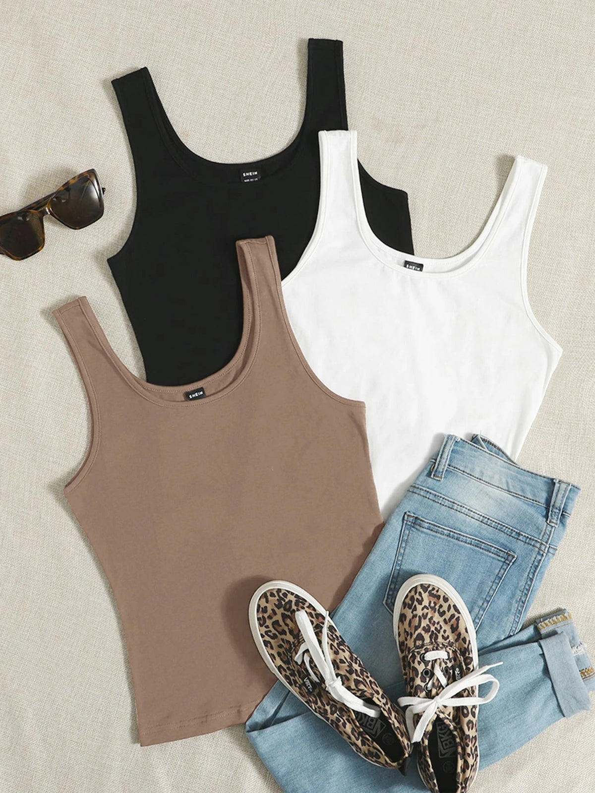 EZwear 3pcs Solid Tank Top Summer Clothes