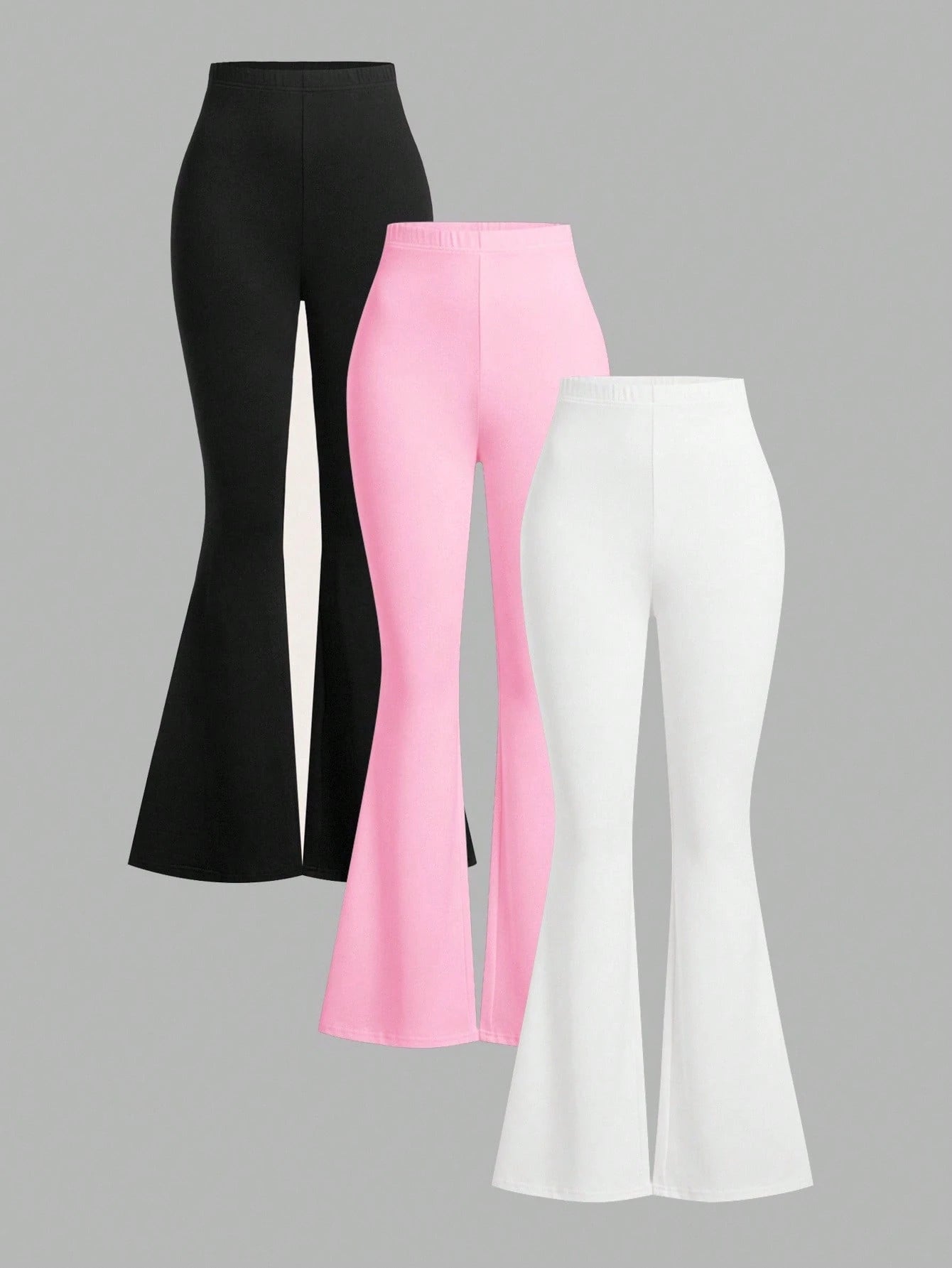 EZwear 3pcs Women High Waist Skinny Flare Pants Set, Autumn/Winter