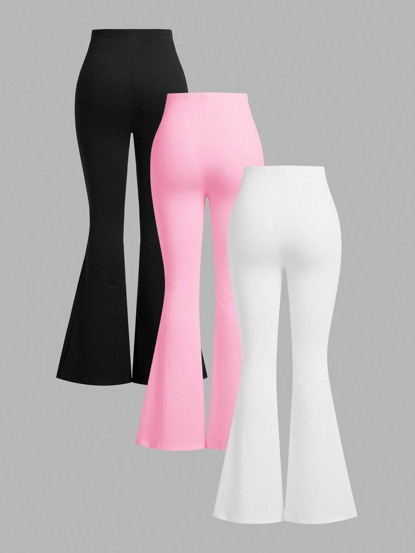 EZwear 3pcs Women High Waist Skinny Flare Pants Set, Autumn/Winter