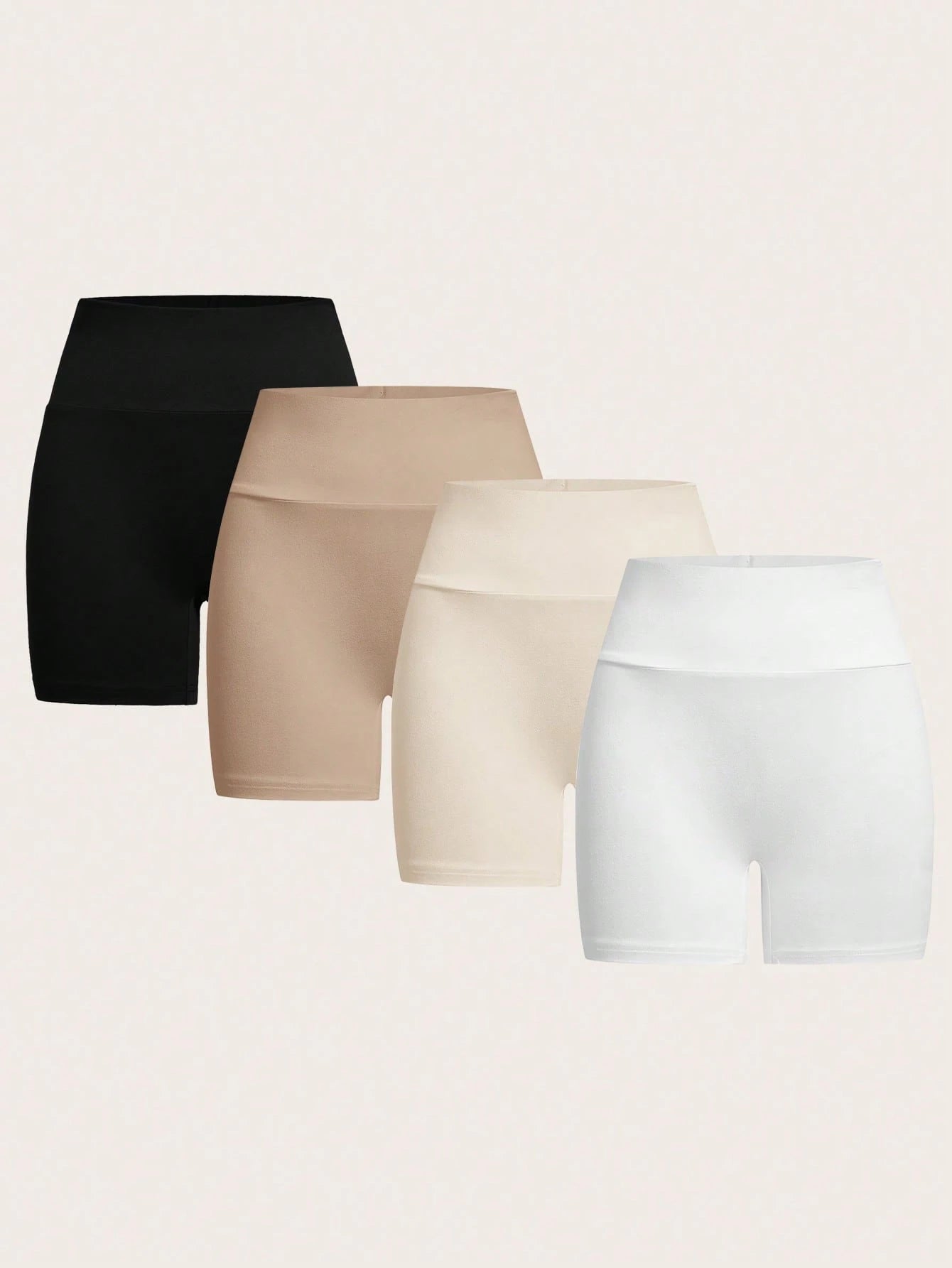 EZwear 4 Set Leisure & Simple Knitted Skinny Shorts For Women, Pack Of Several, Suitable For Summer Suitable For Going Out Women's Sportswear