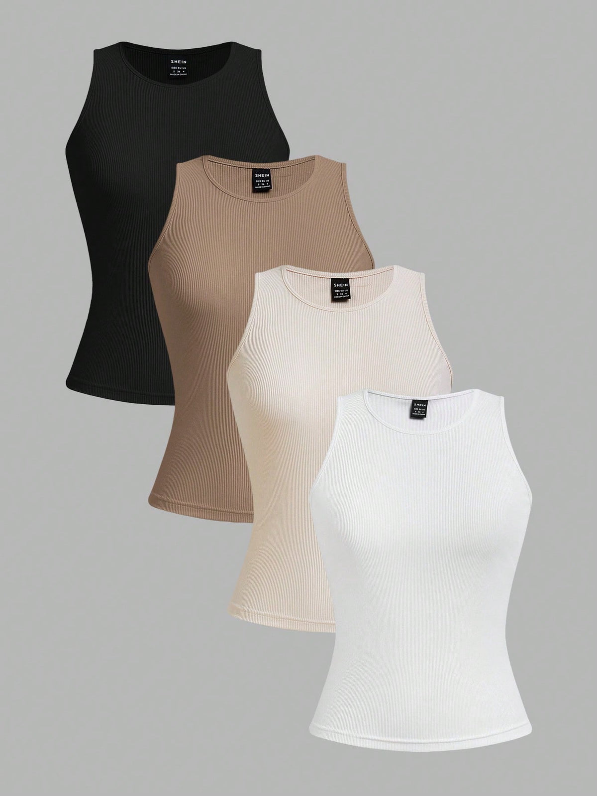 EZwear 4pcs/Set Women's Sexy Cropped Tight Camisole, Suitable For Summer