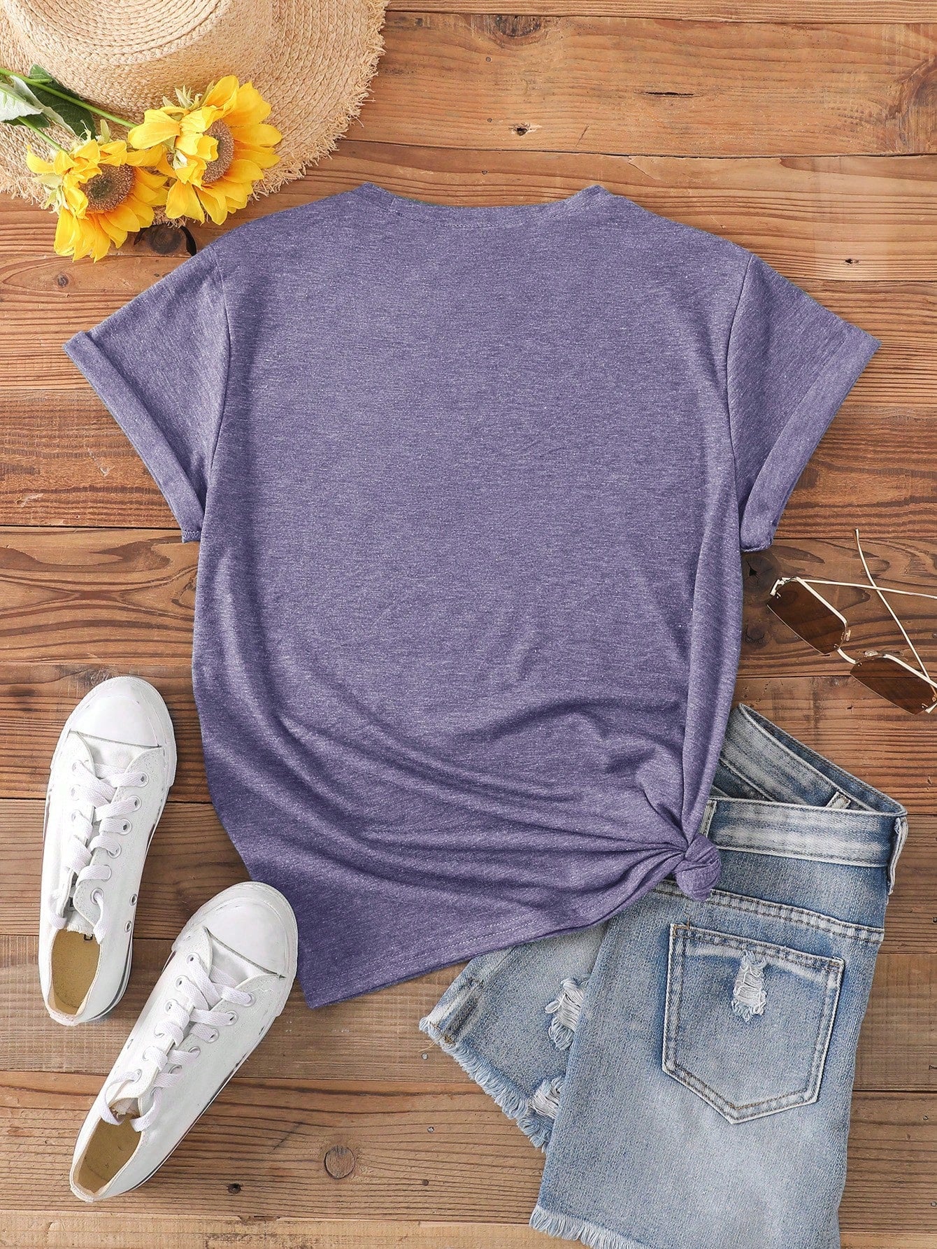 EZwear CURVE Plus Size Women's Summer Slogan Printed V-Neck Short Sleeve Casual T-Shirt FUN FACT I Don't Care Graphic Tees Women Tops
