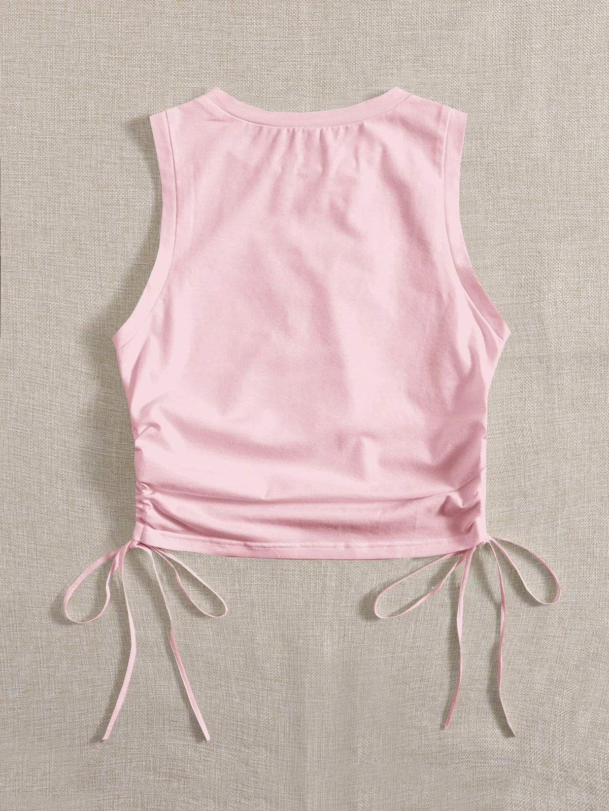 EZwear Drawstring Ruched Side Crop Tank Top