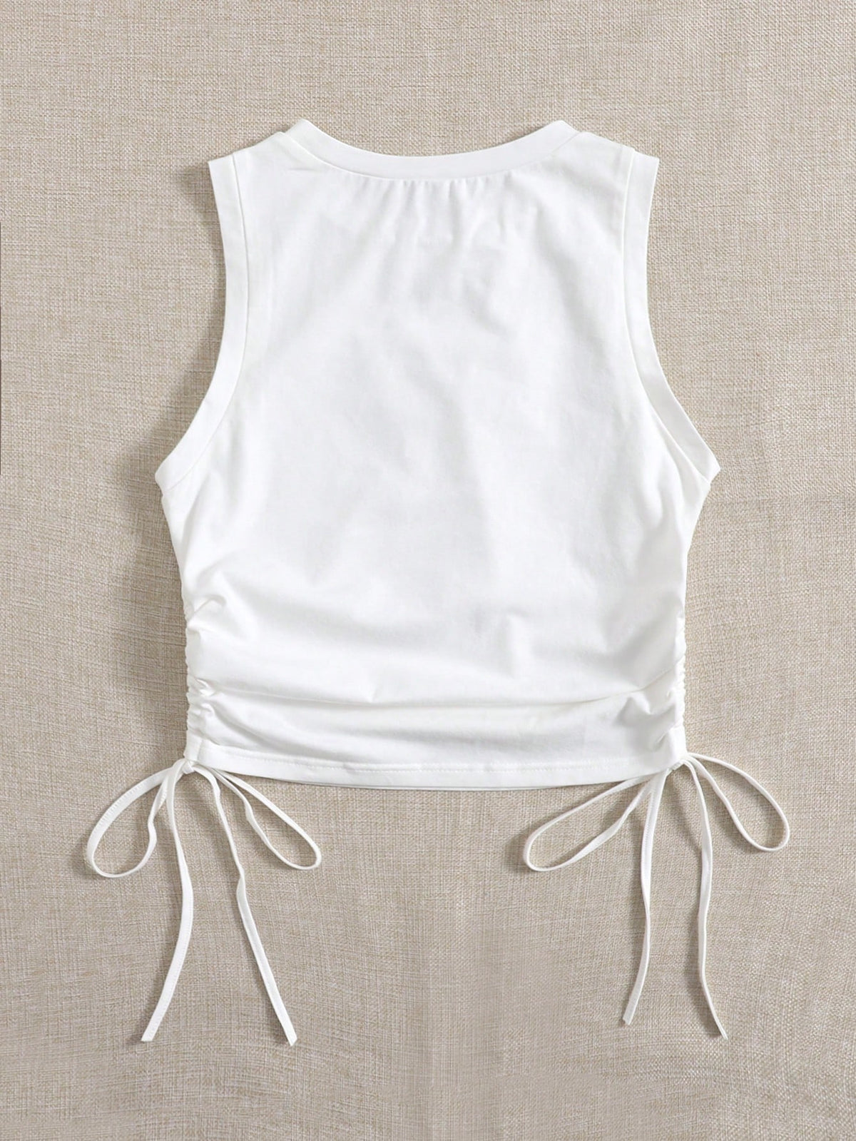 EZwear Drawstring Ruched Side Crop Tank Top
