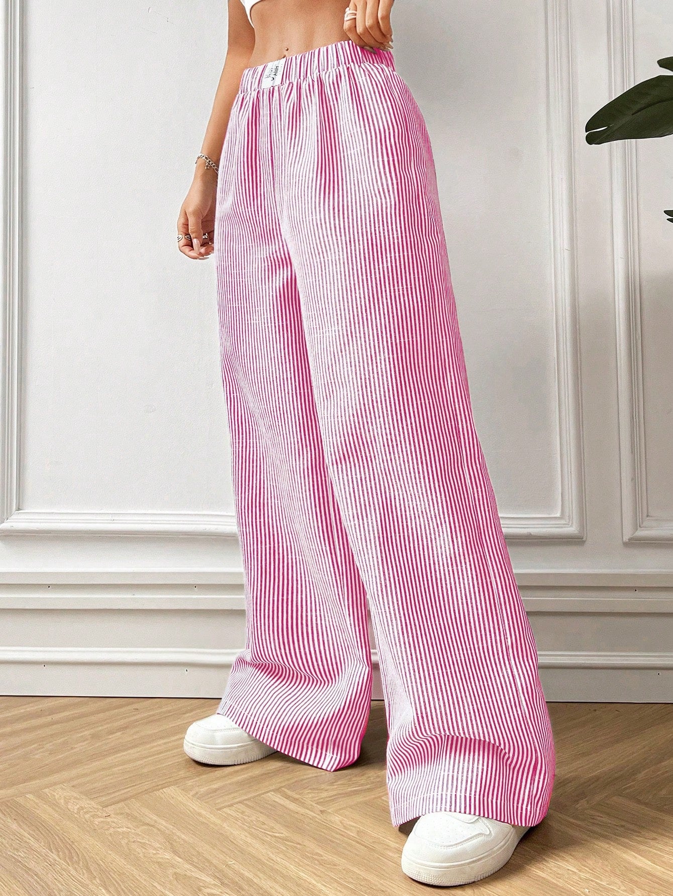EZwear Pink Striped Woven Women's Trousers
