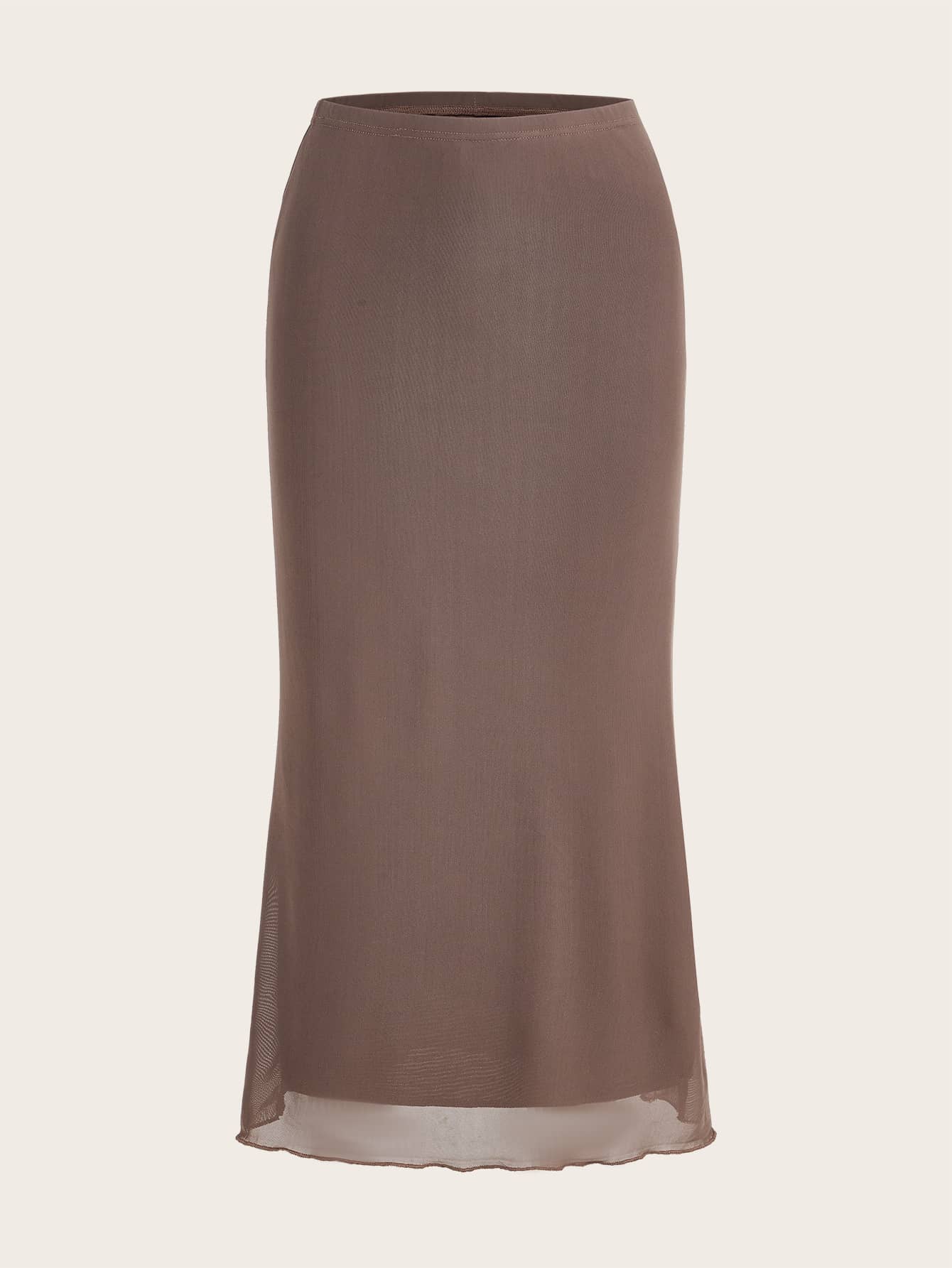 EZwear Solid Mesh Overlay Skirt